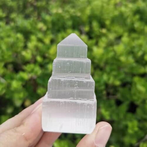 6/10/15cm Natural white Selenite Tower Gypsum Crystal Chakra stone