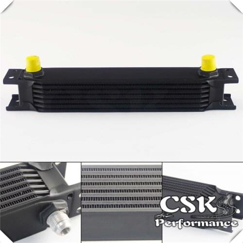 7 Row 8AN Universal Engine Transmission Oil Cooler 3/4"UNF16 AN-8 black/silver