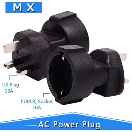 UK to EU, UK, Germany, AC Power Adapter, European French Cable Connector Converter, Male to Female Conversion Plug