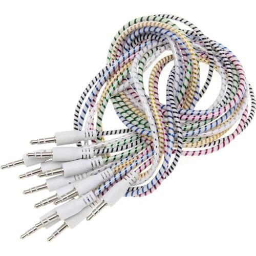 Aux Cable Male to Male Audio Cable 1M Car Audio 3 5mm Jack Plug Male To Male AUX Cable For Headphone MP3 100pcs