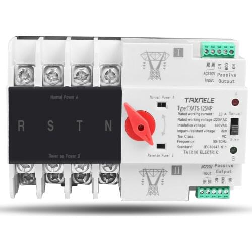 MCB type Dual Power Automatic transfer switch 2P 4P 63A 100A 125A ATS Circuit Breaker Electrical Switch