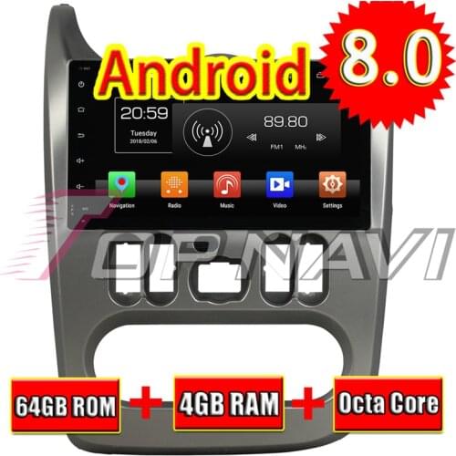 Topnavi Android 8.0 Car Media Center CD Player Autovideo For Logan Sandero Duster 2015-2016 GPS Navigation 2 Din NO DVD