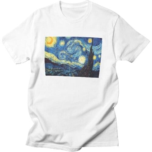 Van Gogh Michelangelo Sistina White T Shirt Summer Womens Casual Harajuku Ulzzang Short Sleeve T-Shirt Funny Women Clothing