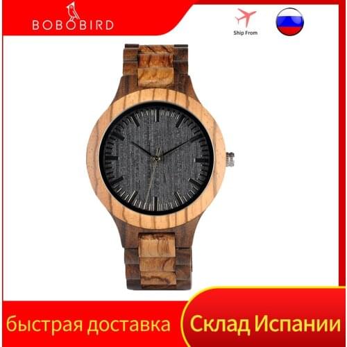 BOBO BIRD Wood Watch Man Quartz Wristwatch Auto Date Display Clock Miyota Gifts часы мужские Promotion Russian Christmas Gift