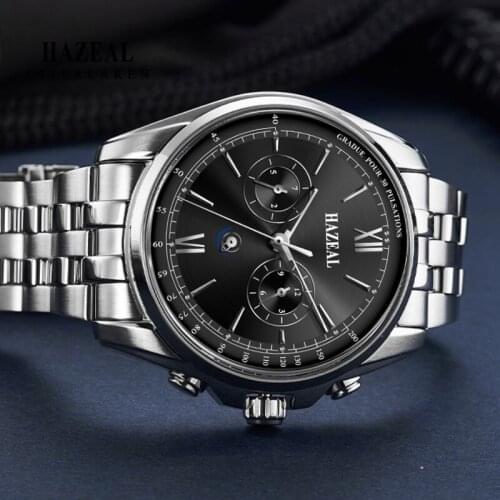 HAZEAL Seagull Watch Men Mechanical Vintage reloj hombre 50M Waterproof часы мужские Business Male Wristwatch Drop Shipping