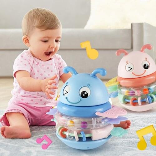 Baby Tumbler 0 24 Months Cartoon Newborn Music Rattle Teethers Roly Ploy Toys Montessori Sorting Stacking Nesting for Baby Gifts