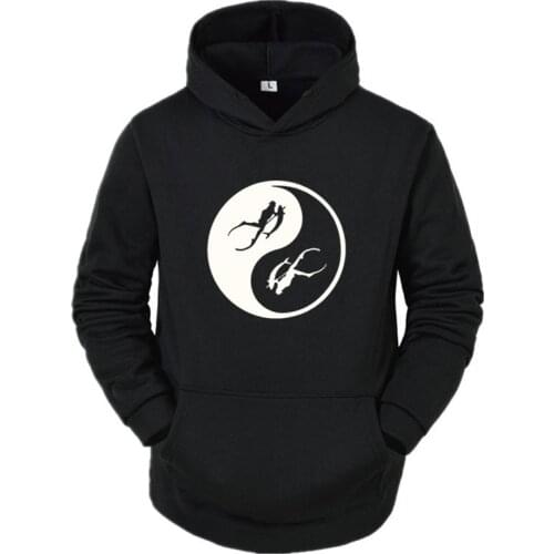 Designs Comical Spearfishing Underwater Freediving Ying And Yang Sweatshirts Male Female Pictures Sunlight Mens Hoodies Tops