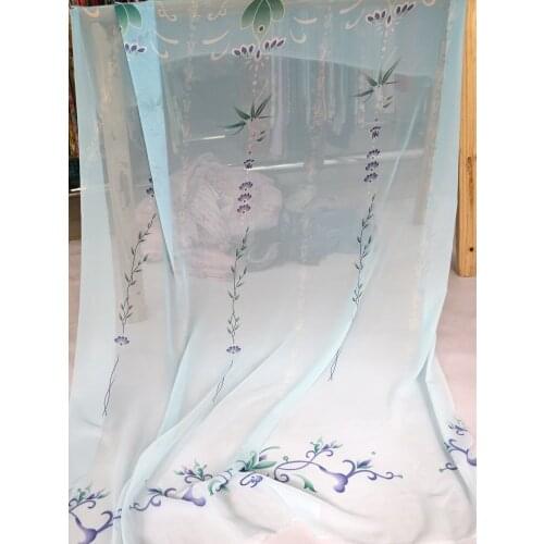 100cm*148cm 50D Elegant Floral Chiffon Fabric Soft DIY Craft Sewing Summer Dress Material