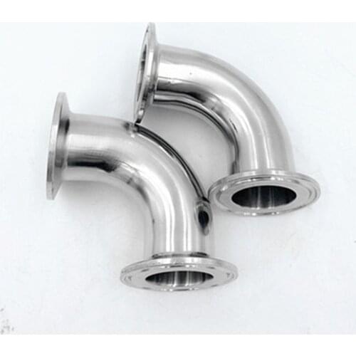 19mm-102mm Pipe OD Sanitary Tri Clamp Feerule OD 90 Degree Elbow Pipe Fitting Stainless Steel 304