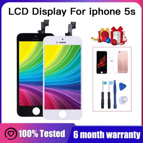 AAAA Quality Display For iPhone 5S A1533 A1457 A1530 A1453 A1518 A1528 LCD Screen Digitizer Touch Screen Assembly with 3 Gift