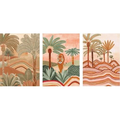 Palms Tree Oil Painting On Canvas Wall Decoration For Home Office