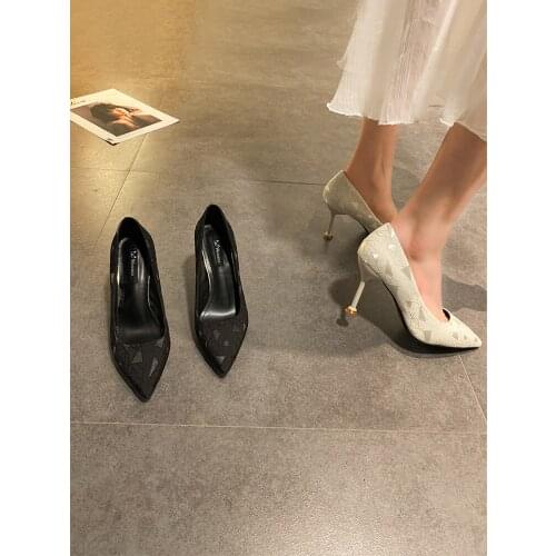 Pointed shallow mouth set feet stiletto high heels ladies high heels women wild beautiful girls summer temperament single shoes