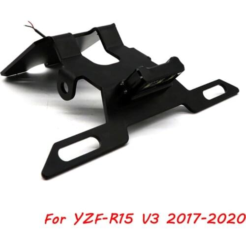 Motorcycle Rear License Plate Holder Frame Bracket with LED Tail Light For Yamaha YZF-R15 YZFR15 V3 V3.0 2017-2020