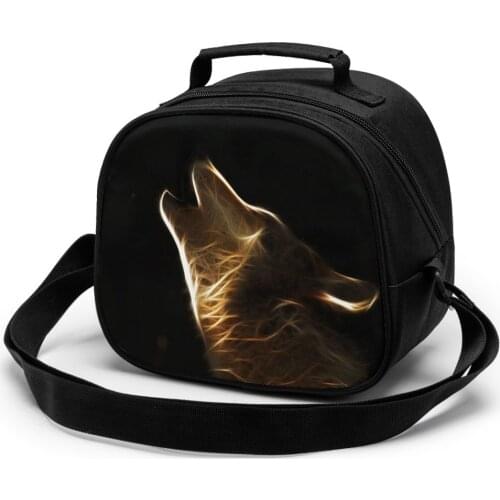 Cool Wolf Children Lunch Bag Lunch Bag Student Portable Insulated Office Lunch Box Picnic Bags Thermal Food Tote Handbag