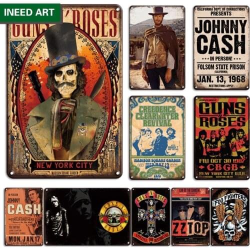 Retro Rock Band Metal Poster Tin Sign Vintage Home Decoration Art Plaque Decorative Iron Stickers Room Wall Decor