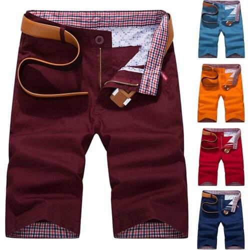 Plus Size Men Color Block Plaid Patchwork Button Pockets Fifth Pants Sport Shorts