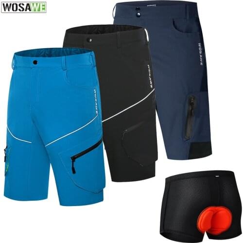 WOSAWE Mens Outdoor Sports Cycling Shorts MTB Downhill Trousers Running Mountain Bike Bicycle Shorts Water Resistant Loose Fit