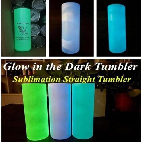 New 20oz Sublimation Luminous Straight Skinny Tumbler Glow In The Dark Paint Stainless Steel Glass With Wedding Party Gifts