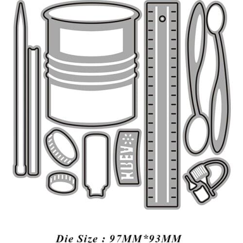 JMCRAFT Learning Tool Pen Ruler And Pen Holder Metal Cutting Dies DIY Scrapbook Handmade Paper Craft Metal Steel Template Dies