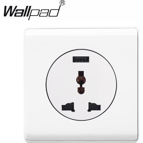Plastic Universal Wall Socket Power Outlet with 2.1A USB Charger Port Wallpad MultiFunction EU UK Israel US Outlet