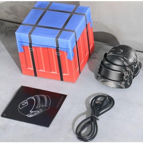 98K Helmet Bluetooth 5.0 Speaker Portable Wireless Bass Column Loudspeaker RGB Speaker Subwoofer Support USB Mp3 TF for PUBG