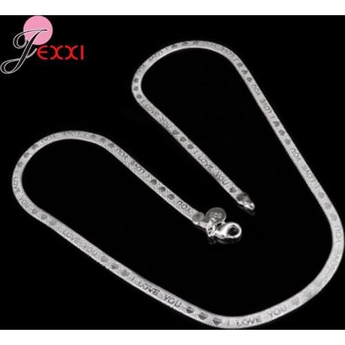 Drop Shipping Trendy Genuine 925 Sterling Silver Chain Necklaces Sweet Design Fashion Jewelry Lovers New Years Gift