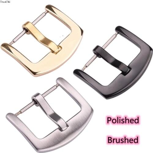 Polishing Stainless Steel Watch Band Buckle Metal Strap Clasp Replacement Accessories Adjustable Silver Black Gold 18 20 22 24Mm