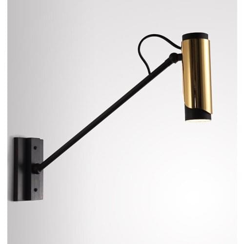 Retro Rotary Long Pole Wall Lights Living Room Decoration Custom Design Vintage Wall Lamp for Loft Decor