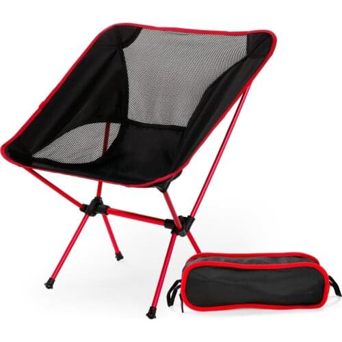 Folding Beach Sunbath Picnic Camping Barbecue Hiking Fishing Chair with Storage Bag Pouch Maximum bearing Capacity 150KG