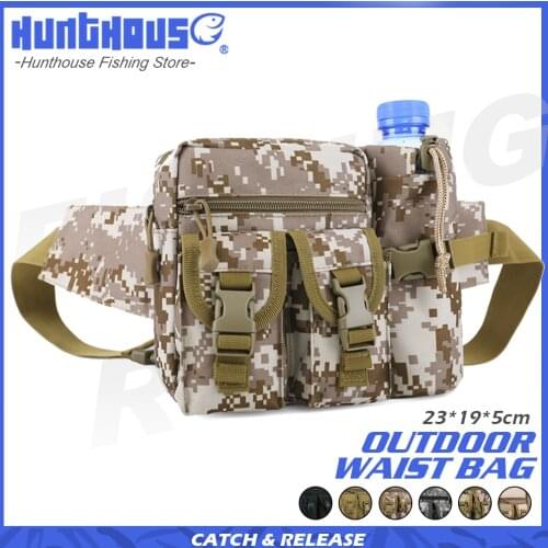 Hunthouse fishing bag 23*19*5cm waist bag outdoor sport bags Oxford Cloth Polyester Material fishing tactical tools