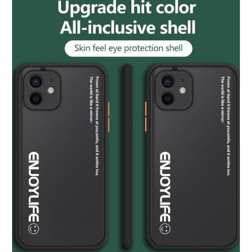 Ultra-thin Hybrid Simple Matte PC Phone Case For iPhone 12 11 Pro Max SE XSmax XR XS X 8 7 6 Plus Painted Silicone Bumper Cover