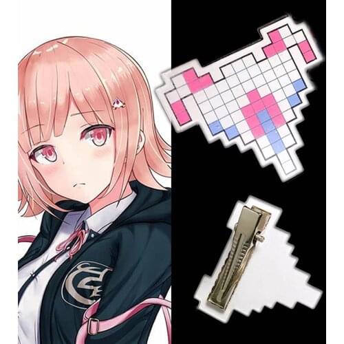 Danganronpa Chiaki Nanami Hairpin Anime Cartoons Cute Plane Pixel Hair Clip Headdress Props Cosplay Jewelry Hair Accessories