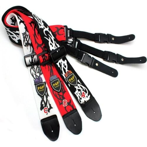 1pcs disado leather guitar strap Flame type for electric guitar shoulder strap Musical instrument guitar accessories parts