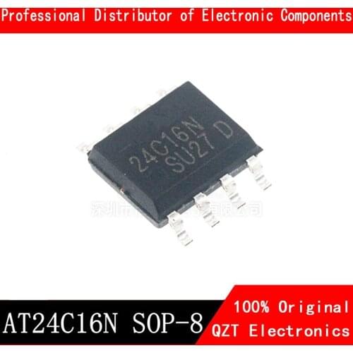 10PCS AT24C16N 24C16N 24C16 AT24N16 SOP-8 EEPROM 16k 2-Wire Bus SMD