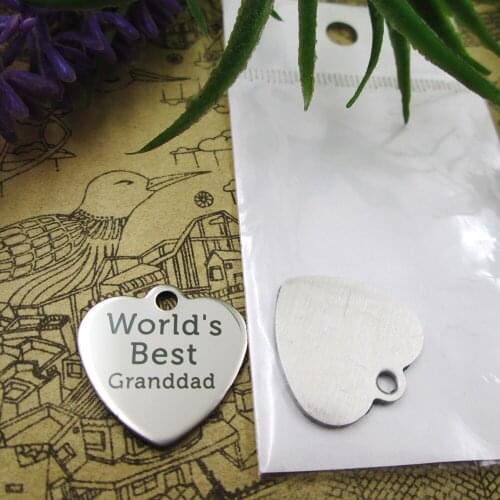 20pcs--"Worlds best Granddad"stainless steel charms 5 styles for choosing DIY Charms for necklace bracelets