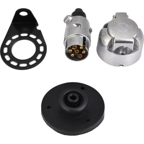 12V 7Pin aluminium housing European standard Trailer Plug Socket Connector Adapter Bracket for caravans trucks RV boats trailer