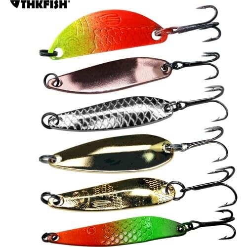 30pcs/lot Assorted Fishing Spoon 4g-7g Metal Spoon Hard Bait Trout Bass Fishing Tackle