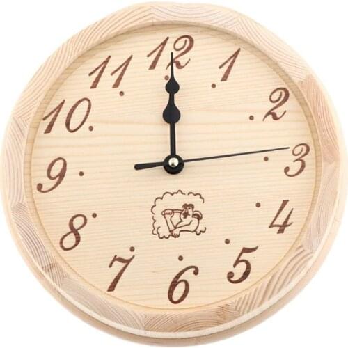 9 Inch Sauna Wooden Clock Timer Sauna Accessories for Outdoor Indoor Wall Requires Sauna Room