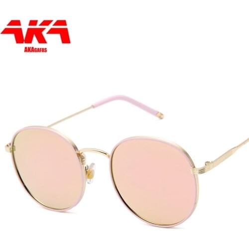 AKAgafas 2021 Sunglasses Women Mirror Classic Retro Beat Eyewear Vintage Metal Oval Glasses Men Shopping Oculos De Sol UV400