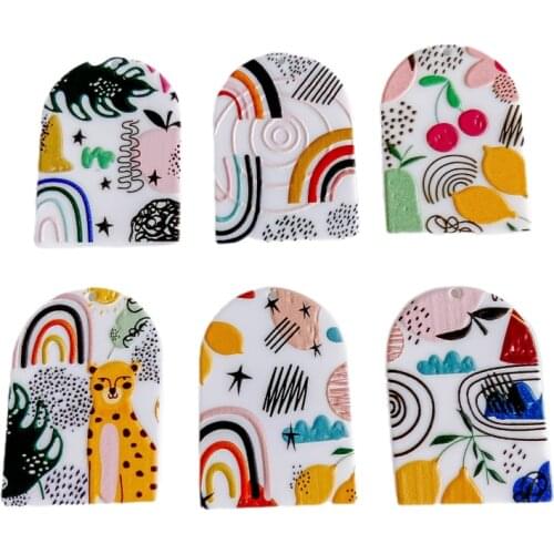 Acrylic Plastic Abstract Pendant Earring Accessories Eardrop Necklace Charms Jewelry Finding Making Supplies Diy Material 8pcs