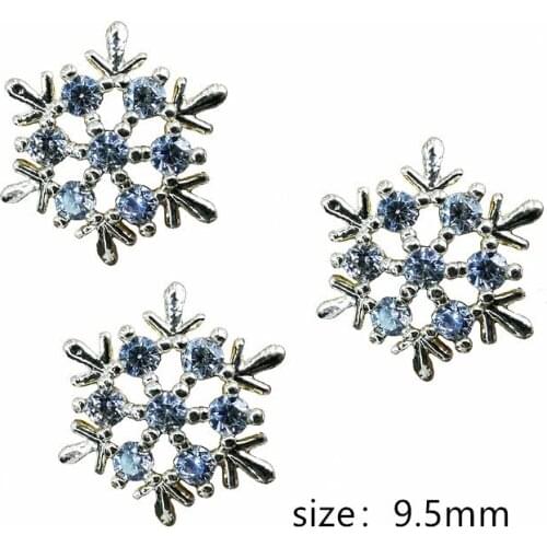 5pcs/lot 3D Nail Art Accessories Alloy luxury Zircon Snowflake Nail Parts Glitter Rhinestone Charm Jewelry Christmas Nail Tips