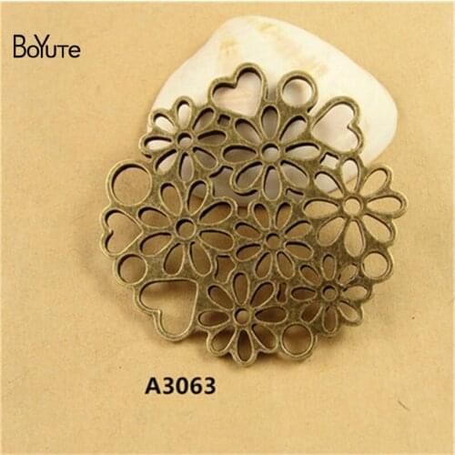 BoYuTe (30 Pieces/Lot) 42MM Zinc Alloy Heart Charms Pendant Diy Antique Bronze Plated Metal Heart Charms Pendant Diy Accessories