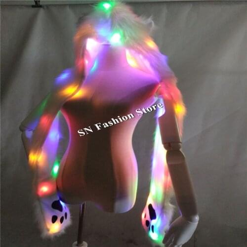 BC02 Halloween cosplay Christmas led light costumes ballroom dance led scarf bar singer dance wears stage clothes models show dj