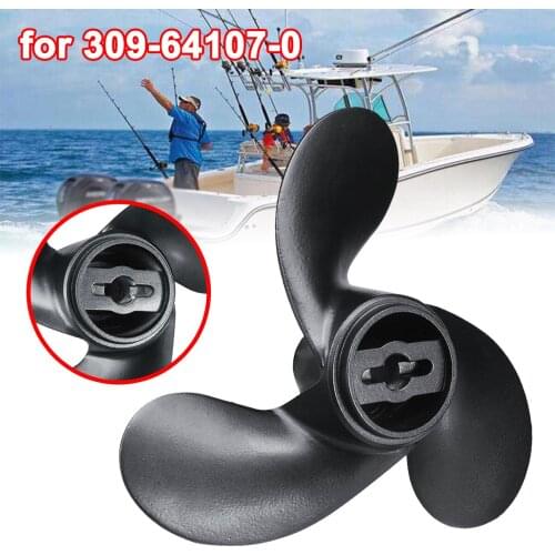 Black 7.4 x 5.7 Marine Propeller 309-64107-0 For Nissan Tohatsu Evinrude Johnson 2.2-3.3HP 3 Blades R Rotation