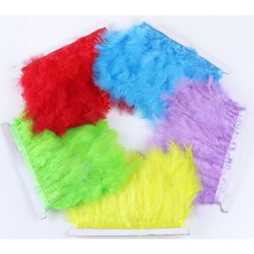 Feather Trims Natural Marabou Turkey Feather Ribbon Decorative feather for crafts 8-10CM Party Costume Clothing Sewing Accessory