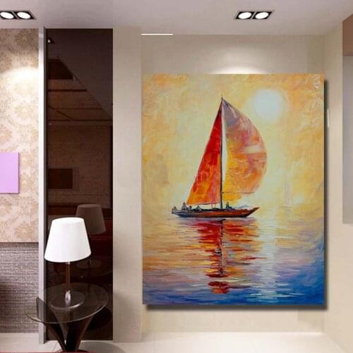 Canvas oil painting cuadro decoracion acrylic abstract landscape Palette Knife painting Wall art Picture for living room home