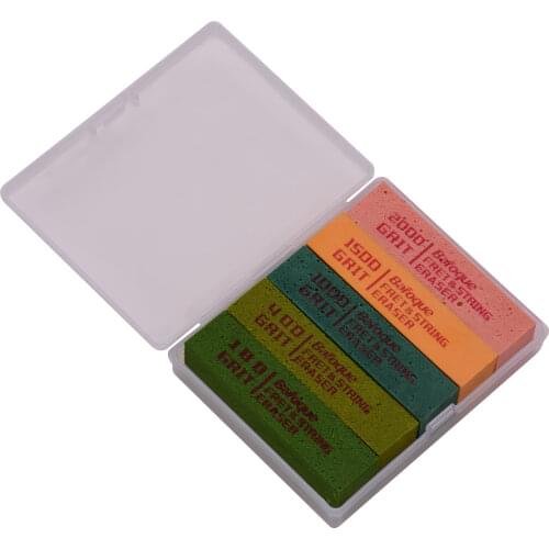 Guitar Fret Polishing Erasers Abraisive Rubber for Fret Wire 180 & 400 & 1000 & 1500 & 2000 Grit for Guitar Maintain Tool Kit