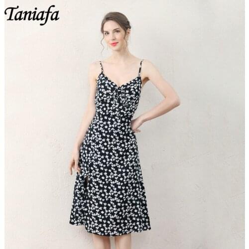 Summer New Arrival Floral Pattern Slim Dress Casual Sleeveless High Waist Dresses Female Sexy Slit Dresses