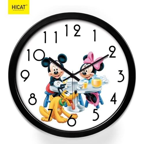 Cartoon Mickey Mouse Clock and Creative Childrens room wall clock mickey mouse plastic wall clock