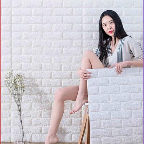 3D Wall Stickers 77*70cm Imitation Brick Self Adhesive Panels Solid DIY living Room Decoration Wall Decor